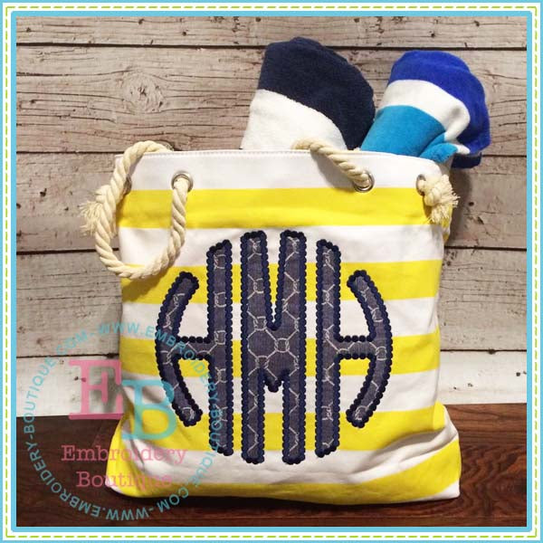 Dotted Circle Monogram Applique Alphabet, Applique Alphabet
