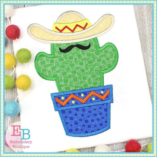 Cactus Sombrero Applique, Applique