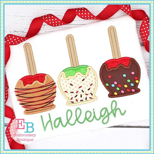 Candy Apple Trio Applique, Applique