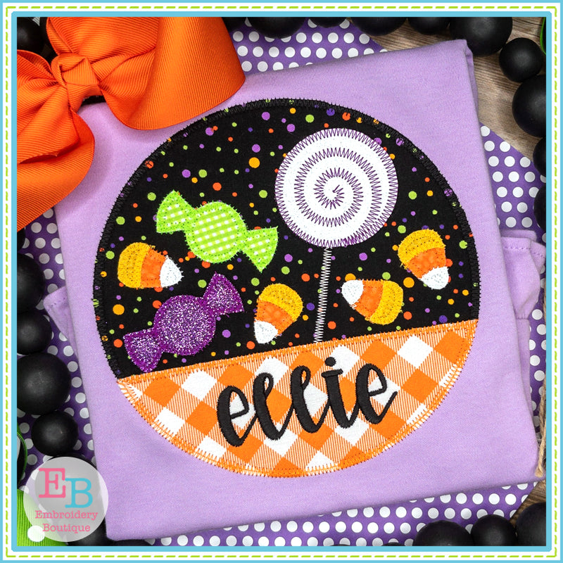 Candy Circle Split Zigzag Stitch Applique, Applique