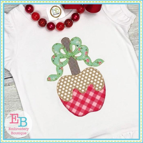 Caramel Apple Blanket Stitch Applique, Applique