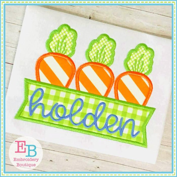 Carrot Banner Satin Applique, Applique