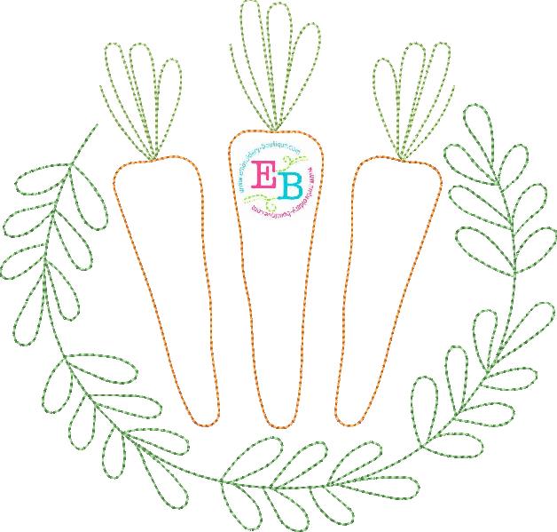 Carrots Leaves Bean Stitch Applique, Applique, Embroidery Boutique