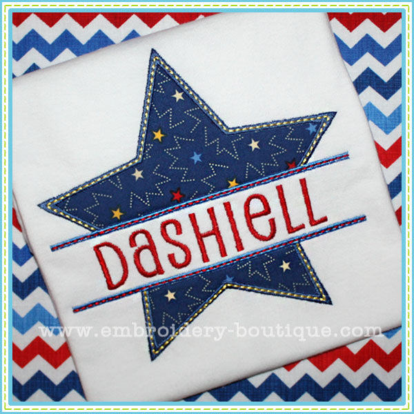 Split Single Star Applique, Applique
