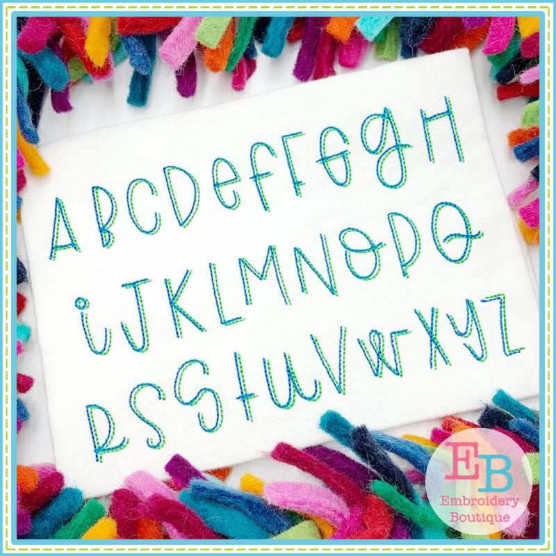 Cedar Wood Bean Stitch Embroidery Font, Embroidery Font