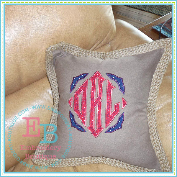 Scalloped Diamond Monogram Applique Alphabet, Applique Alphabet