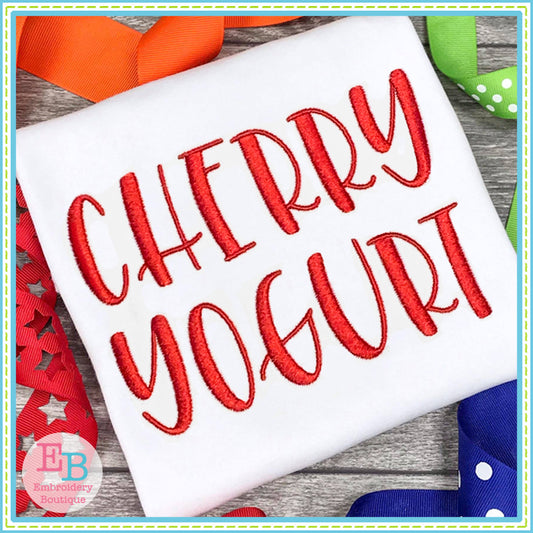 Cherry Yogurt Embroidery Font, Embroidery Font