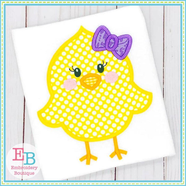 Little Chick Girl Satin Applique, Applique