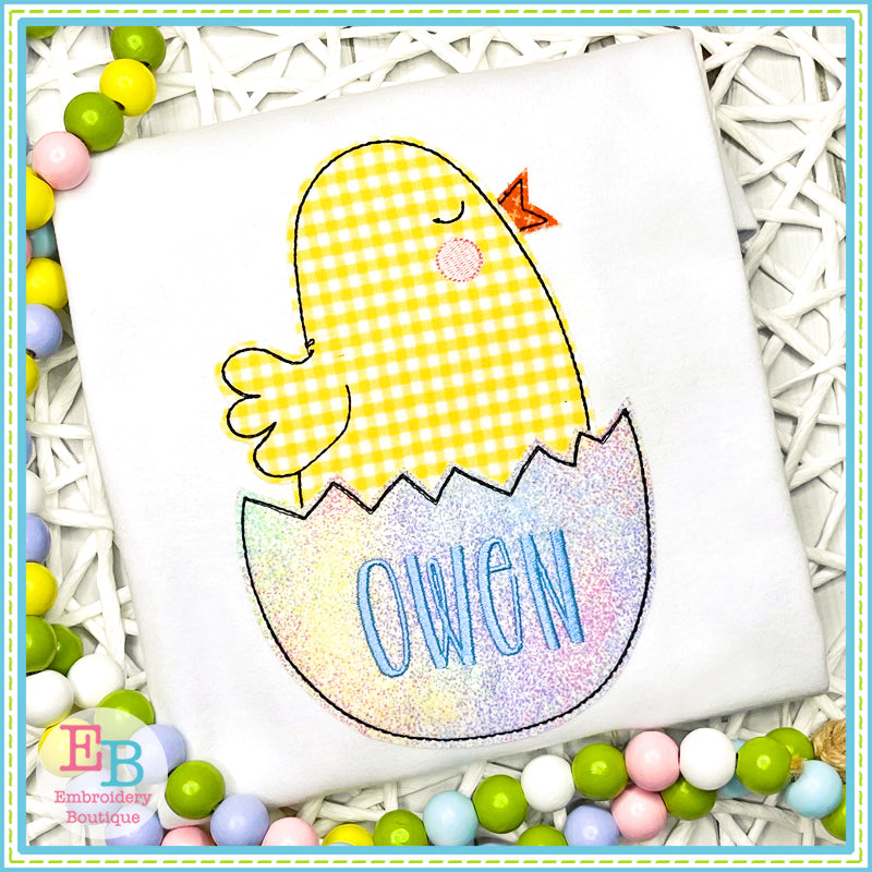 Chick Egg Bean Stitch Applique, Applique, Embroidery Boutique