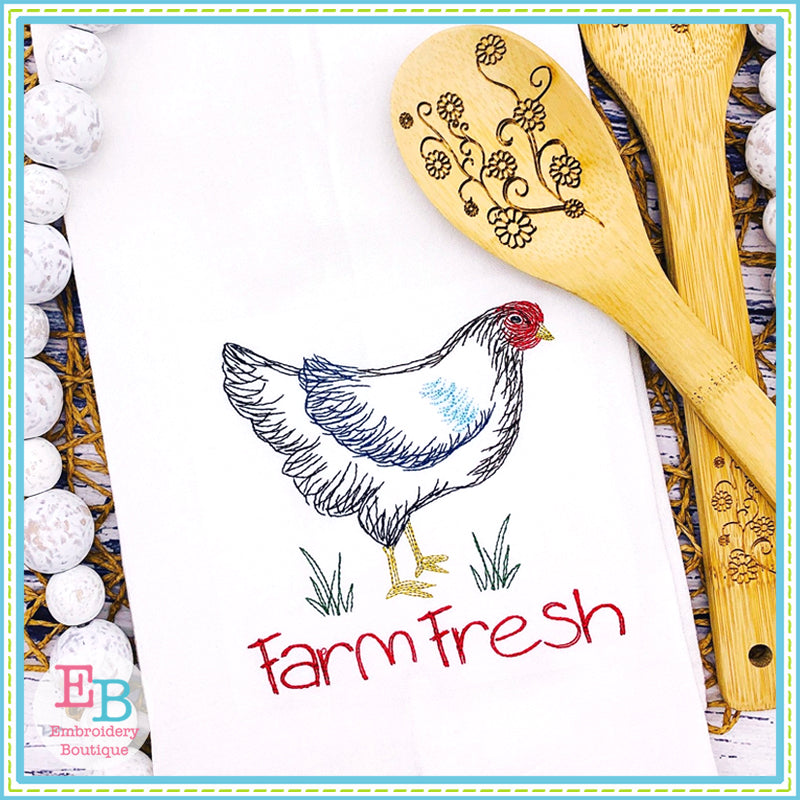 Farm Sketches Embroidery Design Set, Embroidery