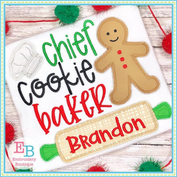 Chief Cookie Baker Zigzag Applique, Applique