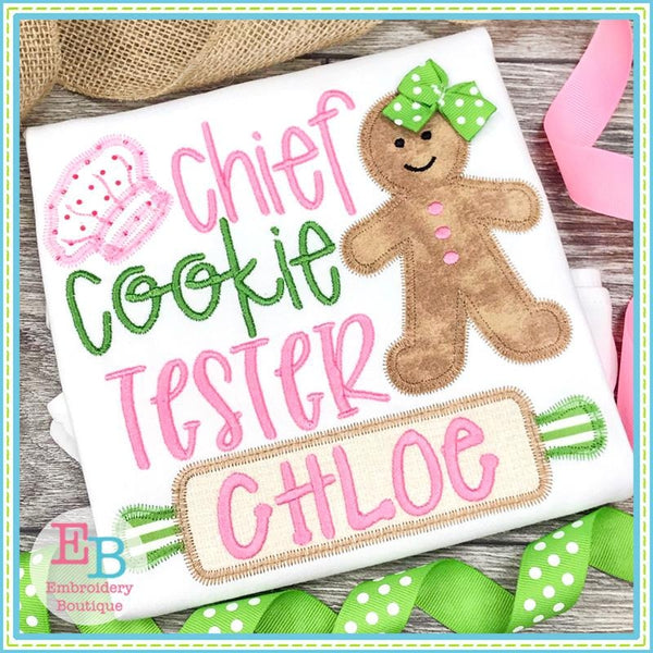 Chief Cookie Tester ZigZag Applique, Applique