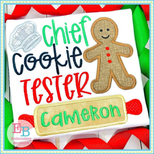 Chief Cookie Tester Applique, Applique