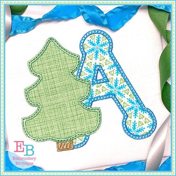 Christmas Tree Applique Alphabet, Applique Alphabet