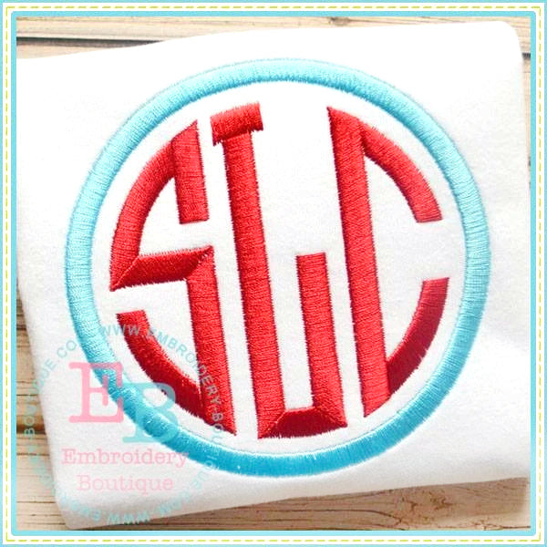 Circle Monogram Embroidery Font, Embroidery Font