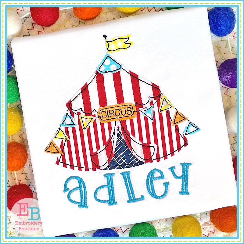 Circus Tent Bean Stitch Applique, Applique