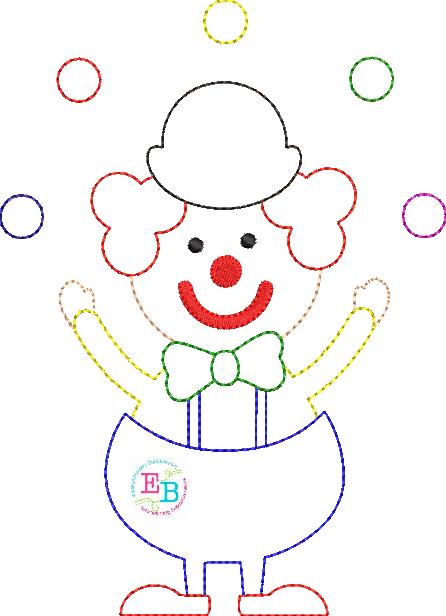 Clown Balls Bean Stitch Applique, Applique