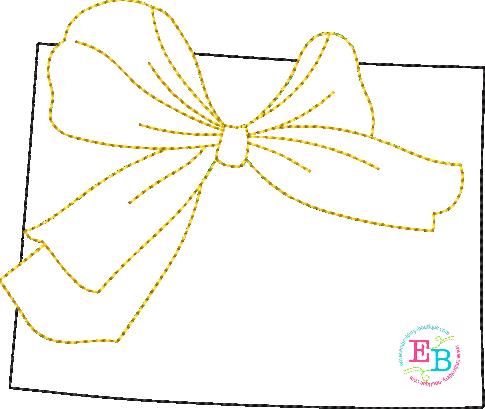 Big Bow Colorado Bean Stitch Applique, Applique