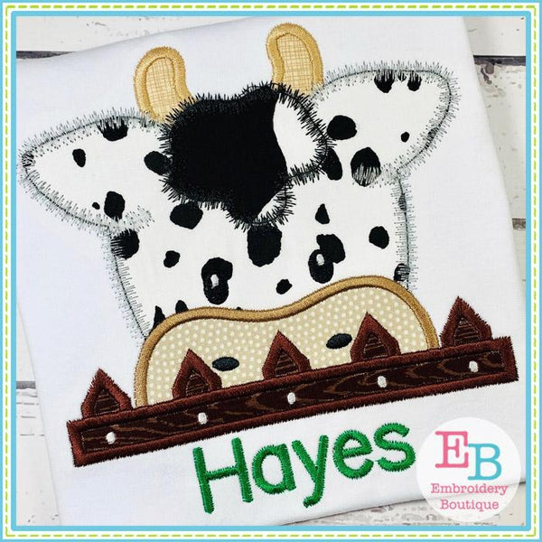 Cow Peeker Applique, Applique
