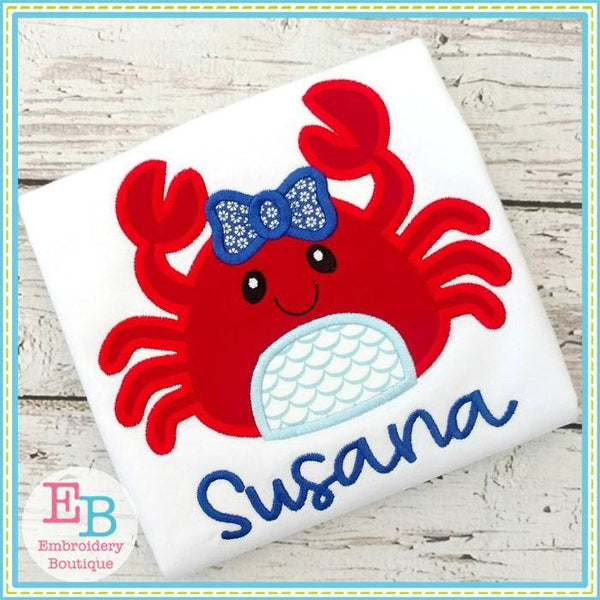 Crab Bow Applique, Applique