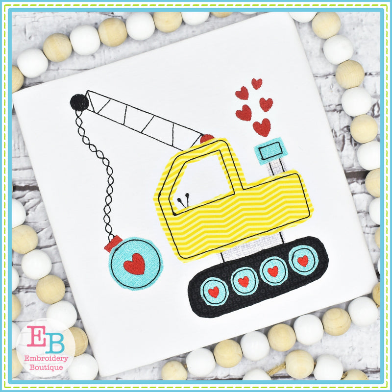 Crane Hearts Bean Stitch Applique, Applique