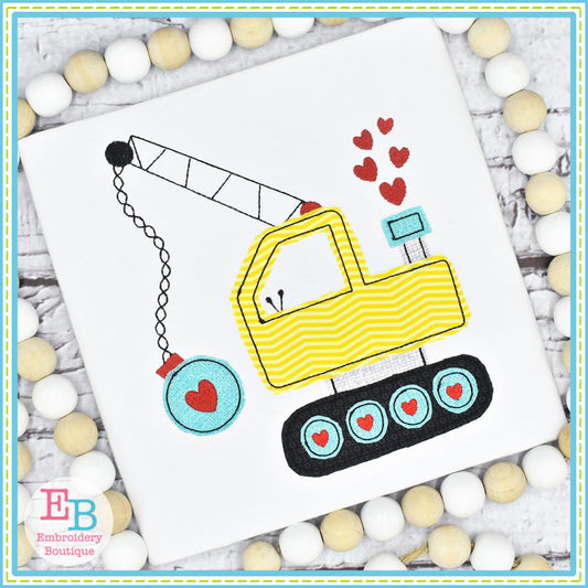 Crane Hearts Bean Stitch Applique, Applique