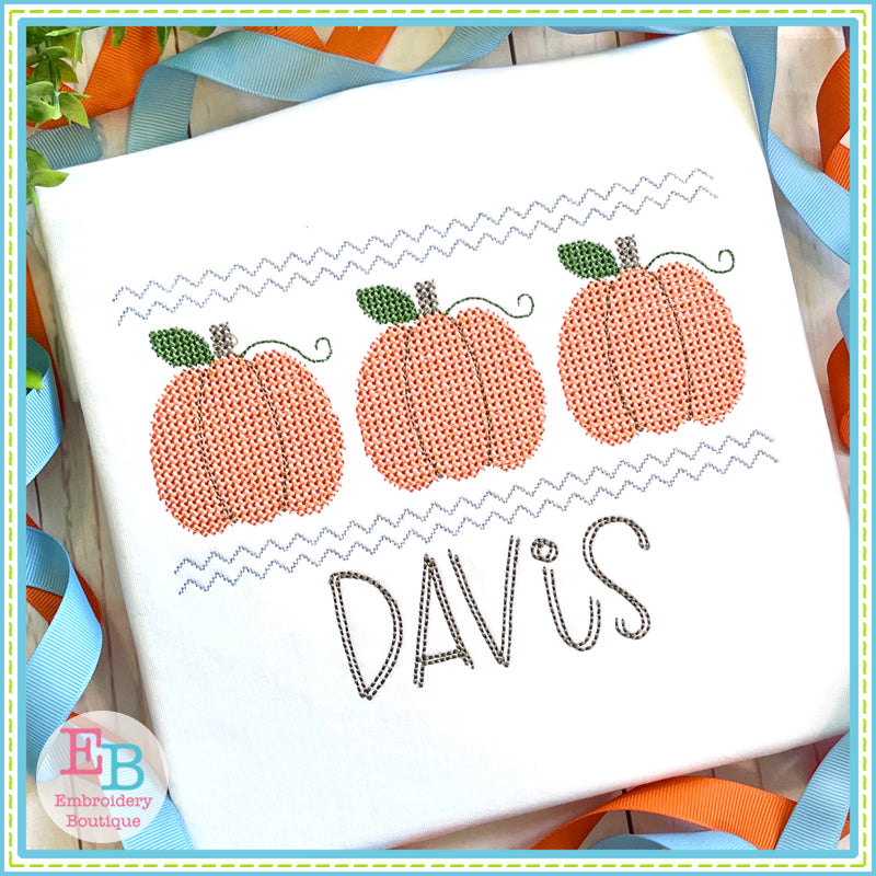 Pumpkins Cross Stitch Embroidery Design, Embroidery