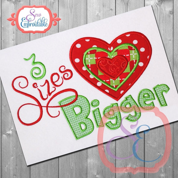 3 Sizes Bigger Applique, Applique