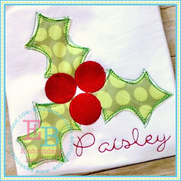 Scribble Holly Applique, Applique