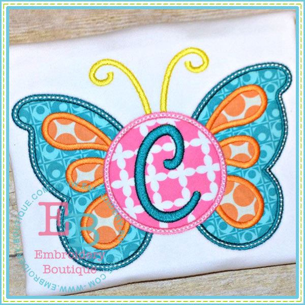 Monogram Butterfly Applique, Applique