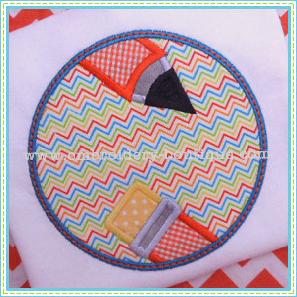 Circle Pencil Patch, Applique