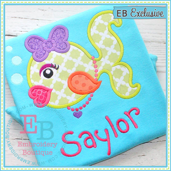 Girly Fish Applique, Applique