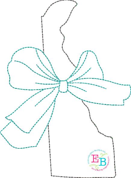 Big Bow Delaware Bean Stitch Applique, Applique