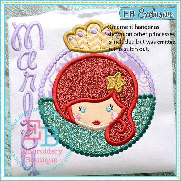 Princess 7 Ornament Applique, Applique