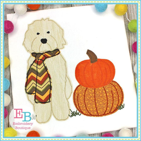 Doodle Pumpkins Applique- bow and no bow versions included, Applique