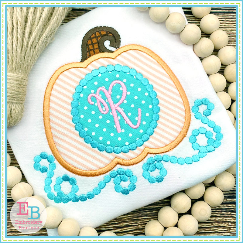 Pumpkin Swirls Monogram Applique, Applique