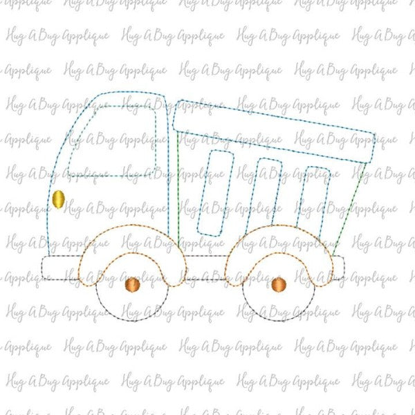 Dump Truck 2 Bean Stitch Applique Design, Applique