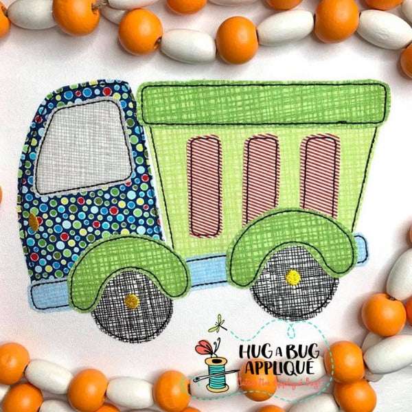 Dump Truck 2 Bean Stitch Applique Design, Applique