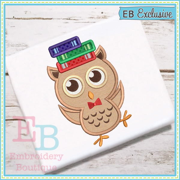 Owl Books Applique, Applique