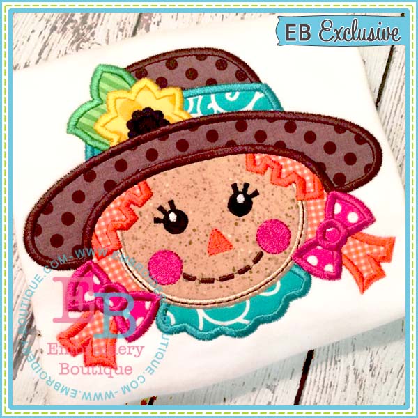 Scarecrow Girl Applique, Applique