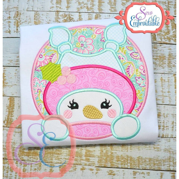Snowgirl Peeker Applique, Applique