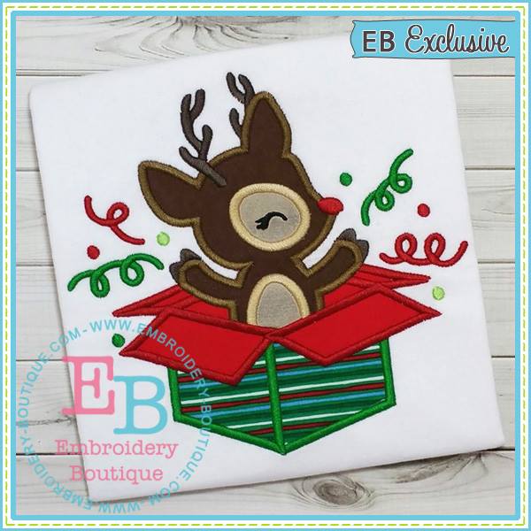 Deer Box Applique, Applique