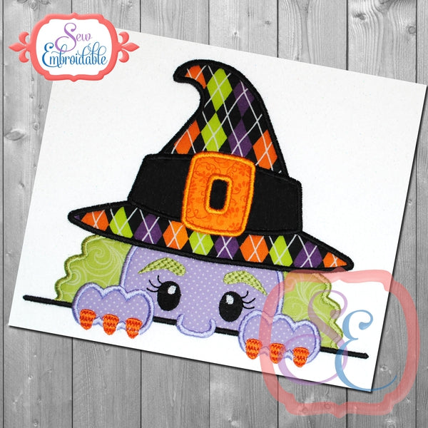 Witch Peeker Applique, Applique