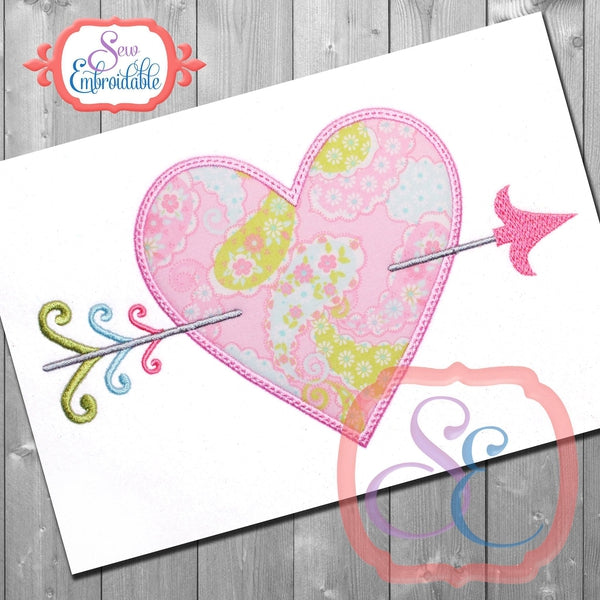 Heart with Arrow 1 Applique, Applique