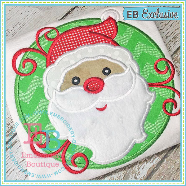 Santa Swirly Patch Applique, Applique