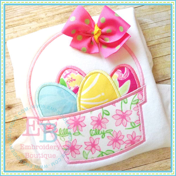 Simple Easter Basket Applique, Applique