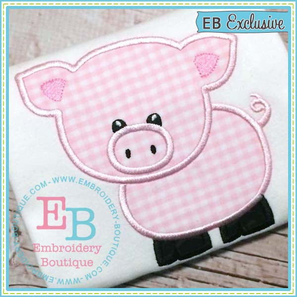 Boy Pig Applique, Applique