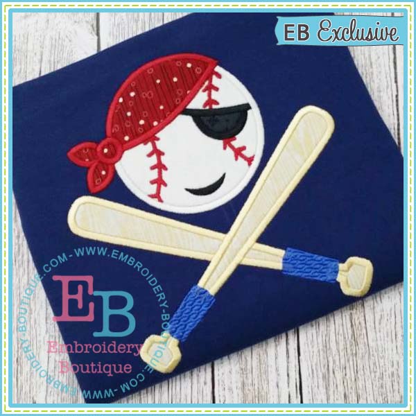 Pirate Bats Applique, Applique