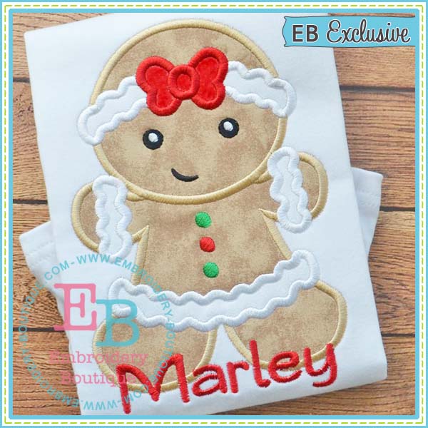 Gingerbread Girl Applique, Applique