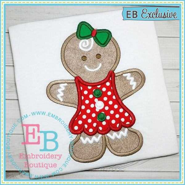 Gingerbread Girl Applique, Applique